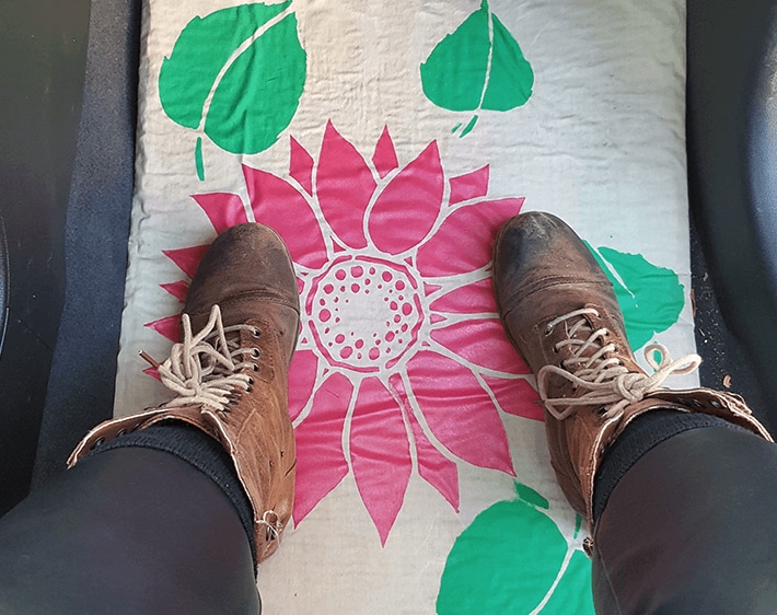 DIY festive holiday car floor mats