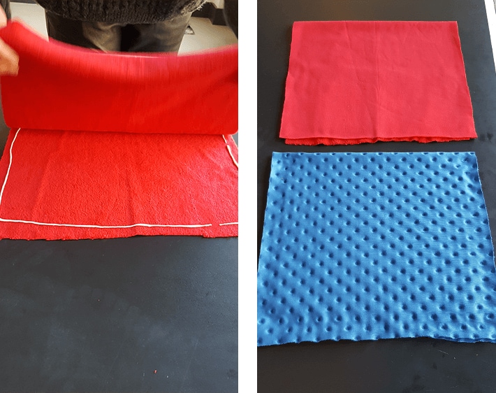 Folding fabric and securing with glue