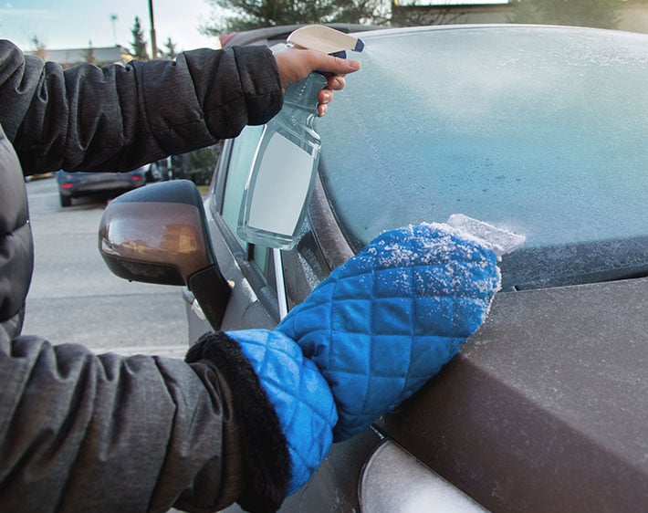 Are there any quick and safe ways to remove ice and frost from one's  vehicle windows without causing damage? Are there any chemicals I could  spray? - Quora