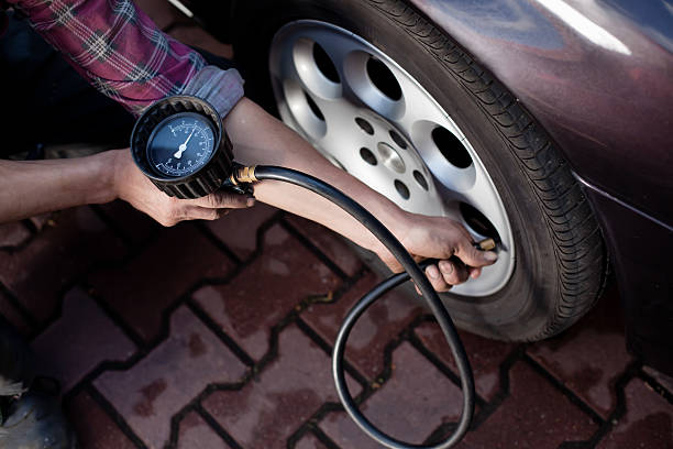 image of a tire being inflated