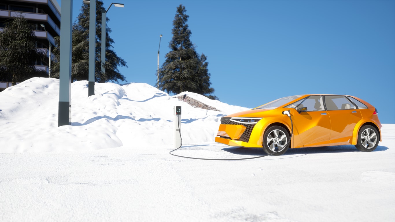 electric car charging in winter