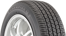 Top half section of a Champion tire